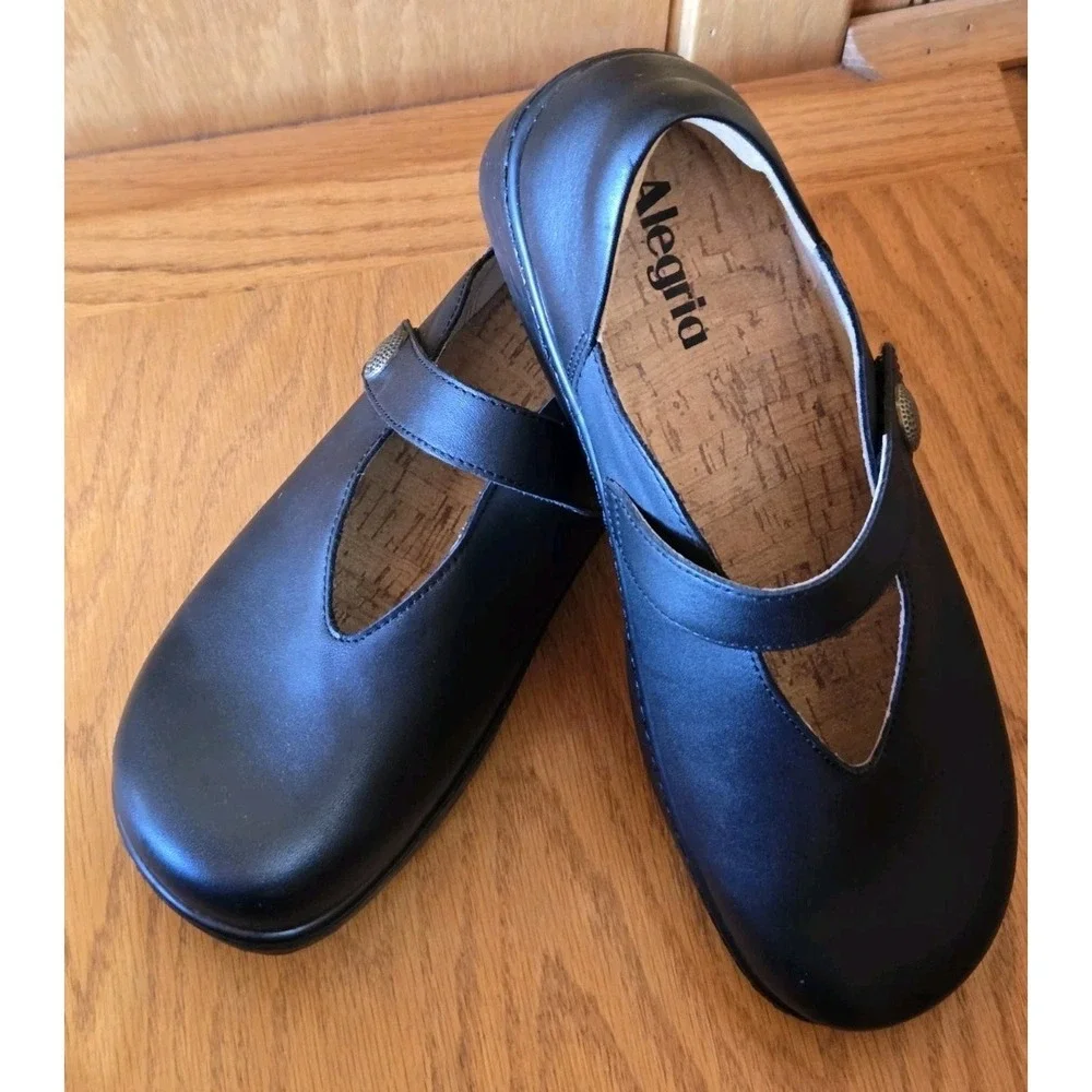Alegria Ophelia Black Leather Shoe Clog Womens US 8 EU 38 Excellent Allegria - Picture 10 of 12